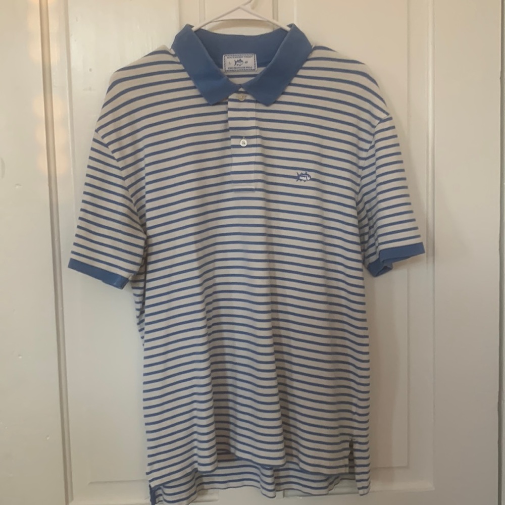 Southern Tide Skipjack Polo - Blue/White Stripe